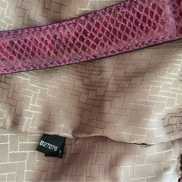 Cole Haan Marabelle Pythons Drawstring Tote, pockets, zipper, clean inside. - Picture 6 of 13